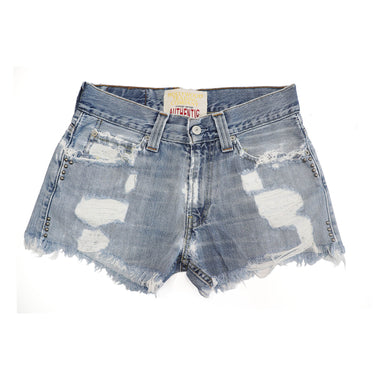 HTC VINTAGE LEVI'S STUDDED SHORTS LIGHT BLUE | Blue Express