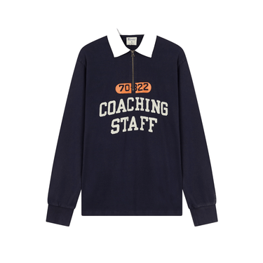 CHAMPION T-SHIRT Polo a Manica Lunga con Mezza Zip da Uomo Blu Scuro