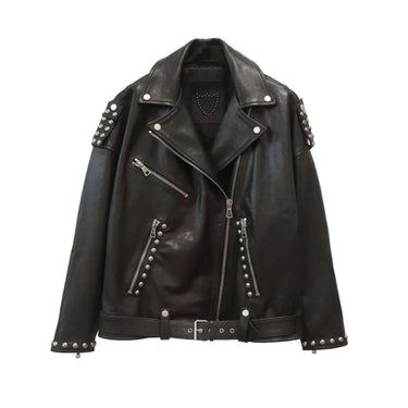 HTC LOS ANGELES Janis Leather Jacket Studded | Blue Express