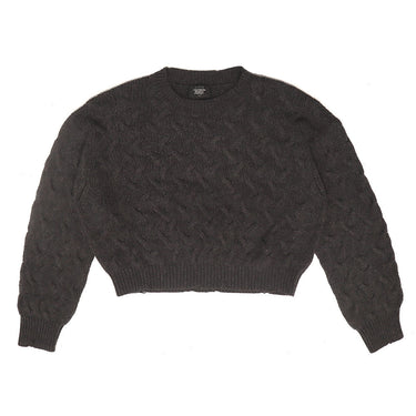 htc los angeles SWEATERS BRAIDED SWEATER WOMAN DARK GREY