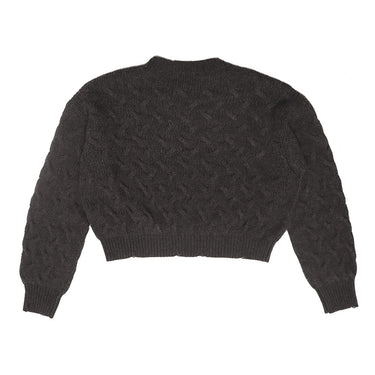 htc los angeles SWEATERS BRAIDED SWEATER WOMAN DARK GREY