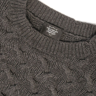 htc los angeles SWEATERS BRAIDED SWEATER WOMAN DARK GREY