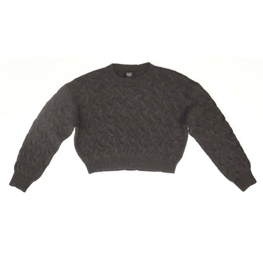 htc los angeles BRAIDED SWEATER WOMAN DARK GREY | Blue Express