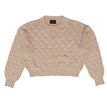 htc los angeles SWEATERS BRAIDED SWEATER WOMAN ICE PINK