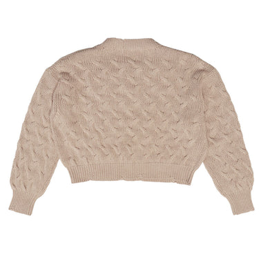 htc los angeles SWEATERS BRAIDED SWEATER WOMAN ICE PINK