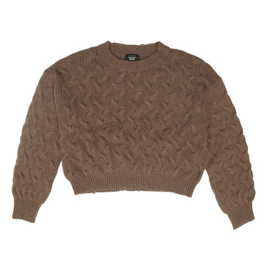 htc los angeles SWEATERS BRAIDED SWEATER WOMAN NUT