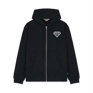 IUTER FELPE THORNS DOUBLE LOGO ZIP HOODIE Zip Hood Sweatshirts BLACK