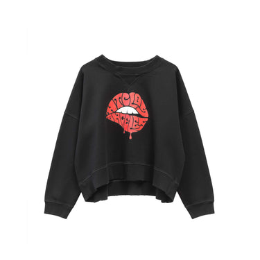 Hollywood Trading Company HTC LIPS SWEATER WOMAN BLACK | Blue Express