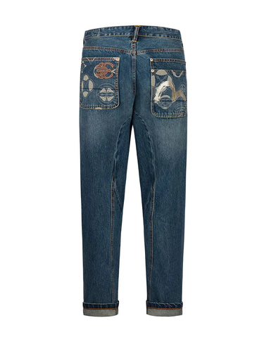 Evisu JEANS KAMON JACQUARD POCKETS 3D FIT JEANS