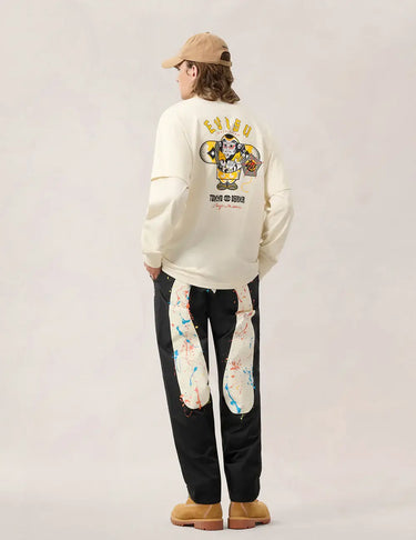 Evisu Brushstroke Daicock Chino Pants | Blue Express