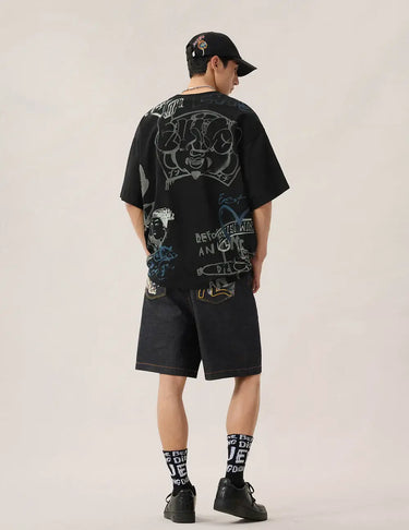 Evisu Allover EVISU Logo Graphic T-shirt | Blue Express