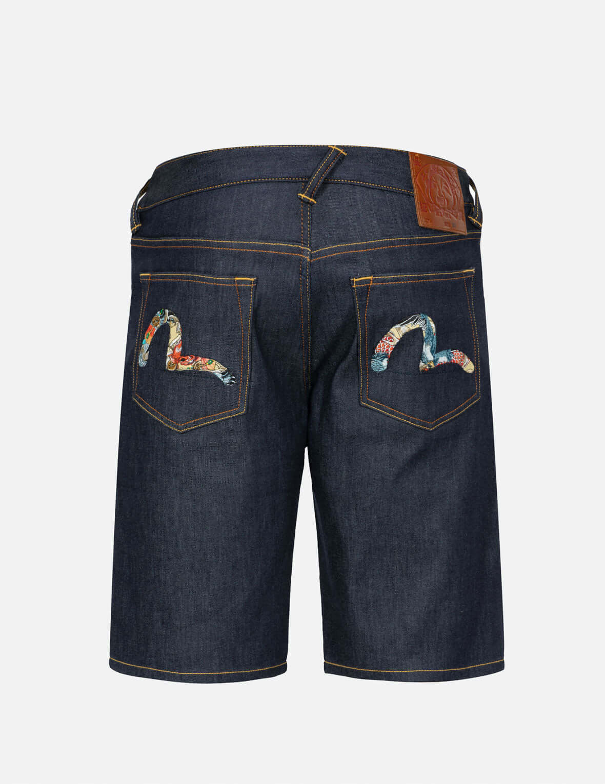 Evisu The Great Wave And Koi Seagull Embroidery Relax Fit Denim Short