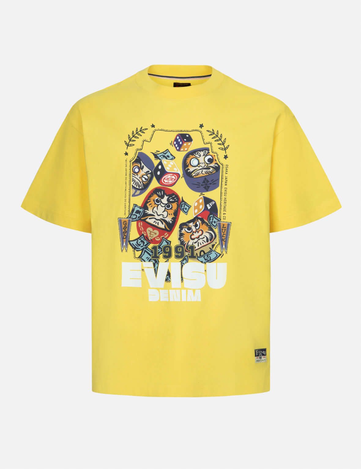 Evisu Daruma And Dice Print Relax Fit T-Shirt