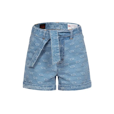 Evisu Evisu W' Allover Denim Shorts | Blue Express