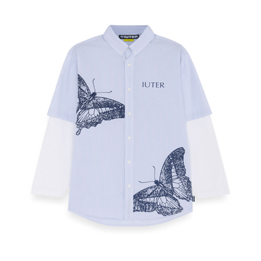 IUTER Butterfly Stripes Double Ls Shirt | Blue Express