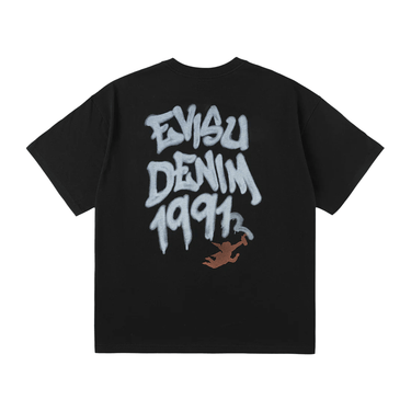 Evisu Angel Graffiti Slogan T-shirt | Blue Express