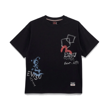Evisu Evisu Ht Hand-Drawn Multi-Pocket & Daicock Printed Ss Tee Black | Blue Express