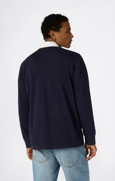 CHAMPION T-SHIRT Polo a Manica Lunga con Mezza Zip da Uomo Blu Scuro