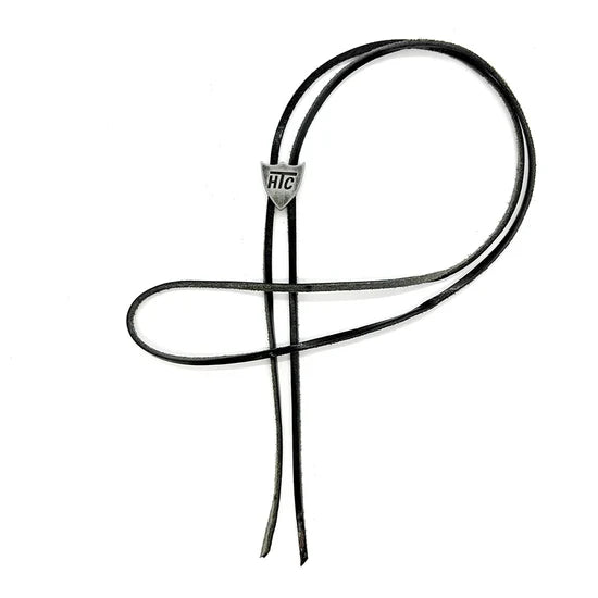 Black Leather Shield Necklace