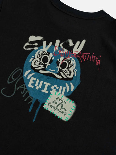 Daruma Print Faux Layered Long-Sleeve T-Shirt