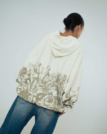 IUTER BATTLE REVERSE HOODIE Hood Sweatshirts IVORY | Blue Express