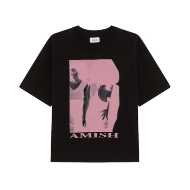 Amish Supplies T-SHIRT IN JERSEY CON STAMPA MAGIC washed black | Blue Express