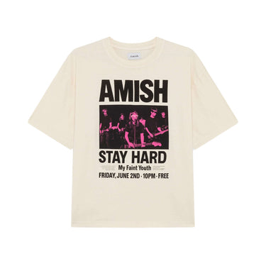 Amish Supplies T-SHIRT IN JERSEY CON STAMPA STAY HARD ecru | Blue Express