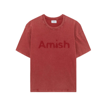Amish Supplies cropped logo t shirt earth red | Blue Express