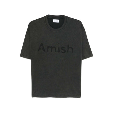 Amish Supplies cropped logo t shirt washed black | Blue Express