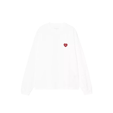 Carhartt WIP W' LS Heart Patch T-Shirt white red | Blue Express