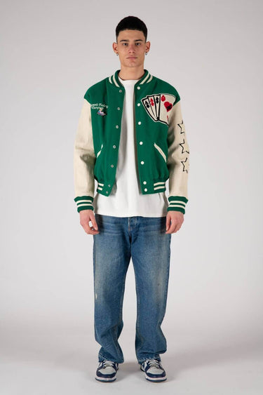 Hollywood Trading Company giacca COLLEGE - CARDS GREEN