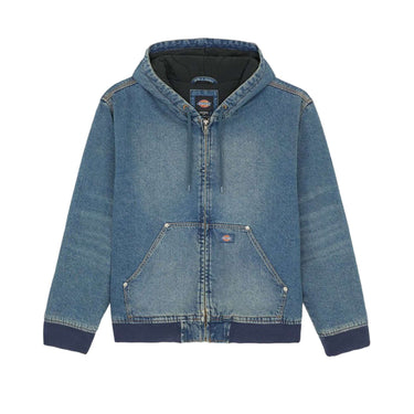 DICKIES Hilham Hooded Denim Jacket khaki tinted blue | Blue Express