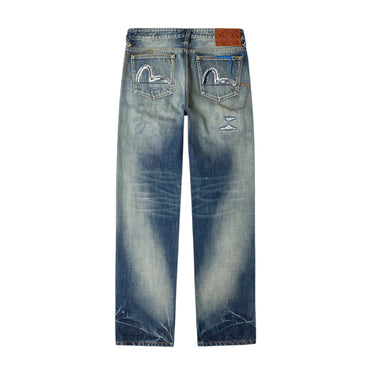 EVISU 7-pocked Washed Jeans Indigo | Blue Express