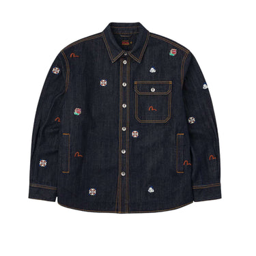 EVISU Embroidery Denim Shirt Jacket Indigo | Blue Express