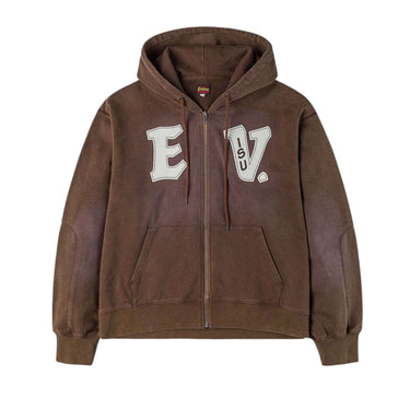 EVISU Heavy Weight Washed Ev Hoodie Brown | Blue Express