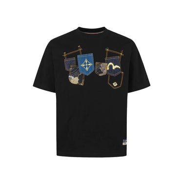 Evisu MULTI-POCKET AND MULTI-PRINT RELAX FIT T-SHIRT | Blue Express