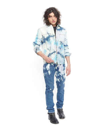 htclosangeles giacca DENIM TIE DYE JACKET