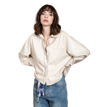 Berna Camicia crop fit in ecopelle – foto 2