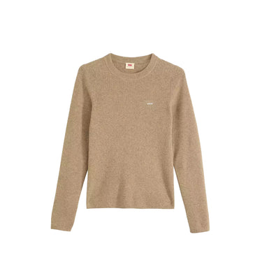 Levi's FELPE rib crew sweater taupe gray