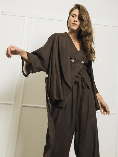 BERNA Pantalone palazzo fit con tripla pinces | Blue Express