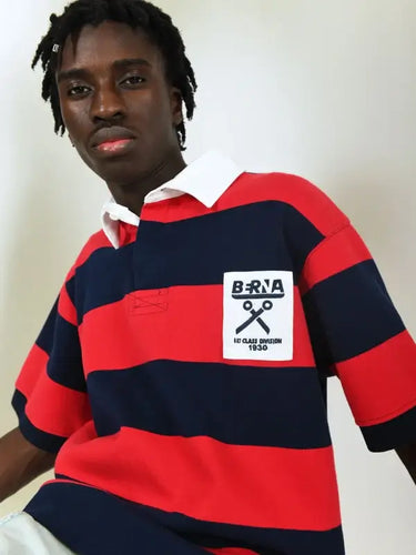BERNA Polo rugby con maxi righe relaxed fit | Blue Express