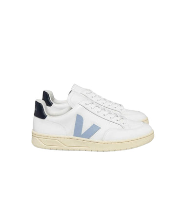 Veja Veja V-12 Leather White Steel Nautico | Blue Express