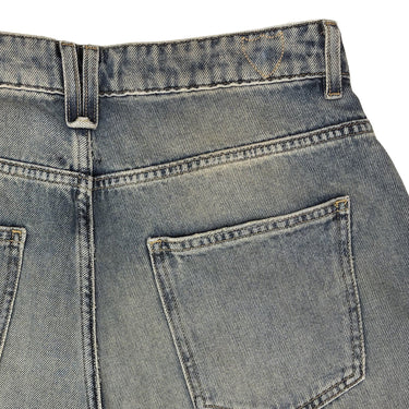 HTC FLOWER DENIM BAGGY MITTELBLAU