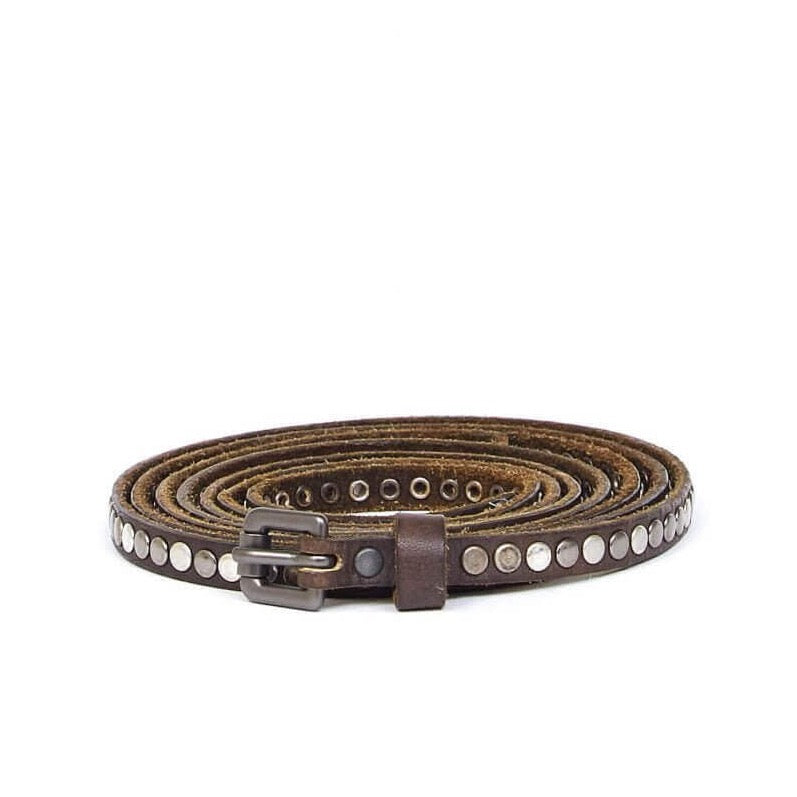 1.000 STUDS BELT Olive green thin studded belt. Height 1 cm. Made in Italy. HTC LOS ANGELES