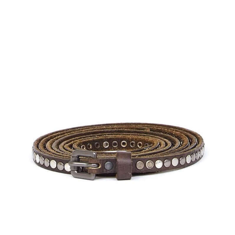 1.000 STUDS BELT Olive green thin studded belt. Height 1 cm. Made in Italy. HTC LOS ANGELES