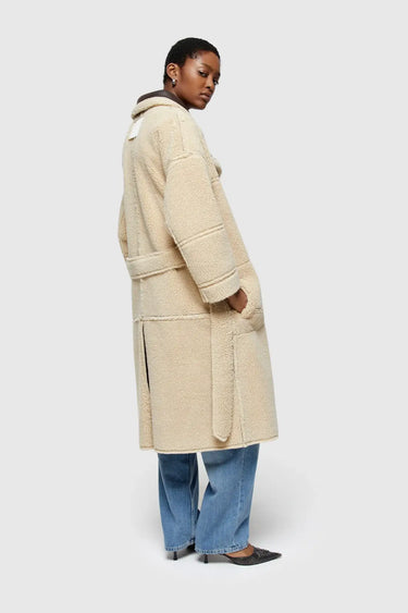 OOF Wear giacca OOF Wear Cappotto Lungo Reversibile 9263 in Eco-Montone - Marrone/Crema