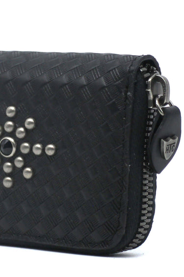 Hollywood Trading Company HTC STUDDED SMALL ZIP WALLET | Blue Express