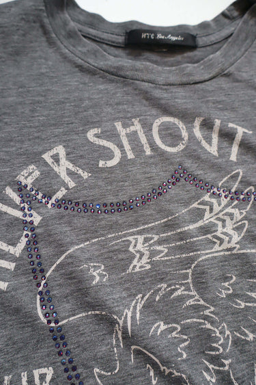 Hollywood Trading Company HTC VINTAGE NEVER SHOUT NEVER LUX T-SHIRT GREY/WHITE | Blue Express