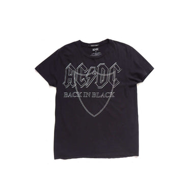 Hollywood Trading Company HTC VINTAGE AC/DC LUX T-SHIRT BLACK/SILVER | Blue Express