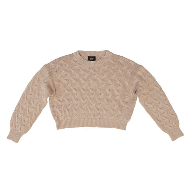 htc los angeles SWEATERS BRAIDED SWEATER WOMAN ICE PINK